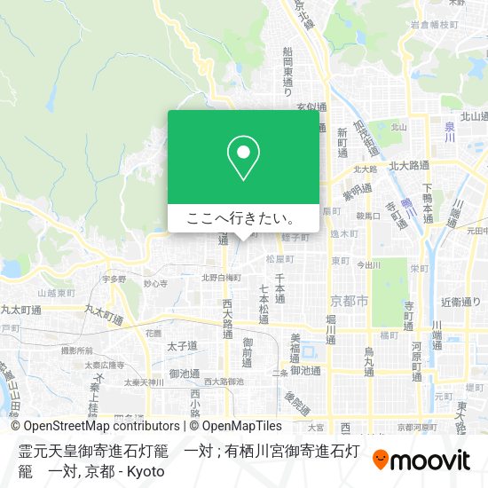 霊元天皇御寄進石灯籠　一対 ; 有栖川宮御寄進石灯籠　一対地図