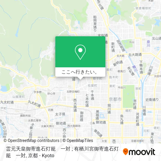 霊元天皇御寄進石灯籠　一対 ; 有栖川宮御寄進石灯籠　一対地図