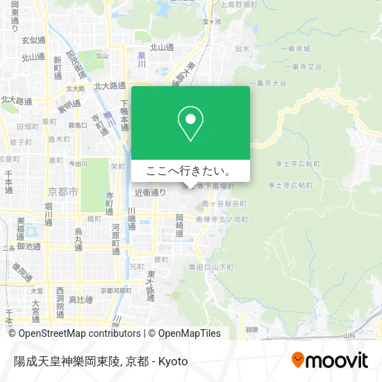 陽成天皇神樂岡東陵地図