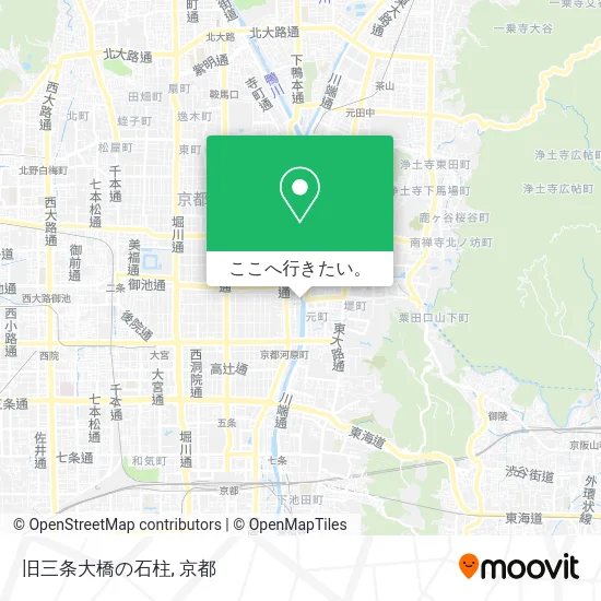 旧三条大橋の石柱地図