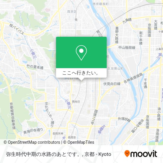 弥生時代中期の水路のあとです。地図