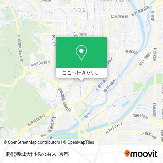勝龍寺城大門橋の由来地図