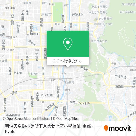 明治天皇御小休所下京第廿七區小學校阯地図