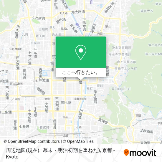 周辺地図(現在に幕末・明治初期を重ねた)地図