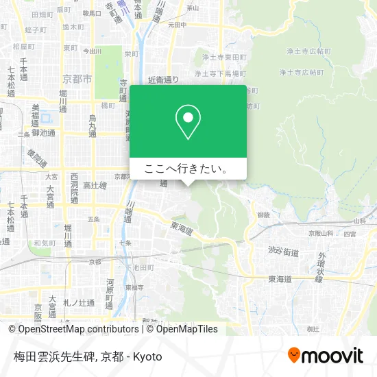 梅田雲浜先生碑地図
