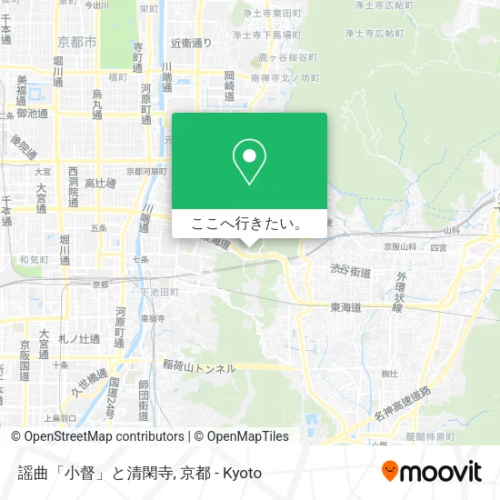 謡曲「小督」と清閑寺地図