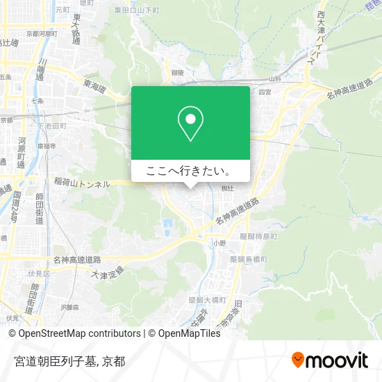 宮道朝臣列子墓地図