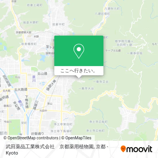 武田薬品工業株式会社　京都薬用植物園地図