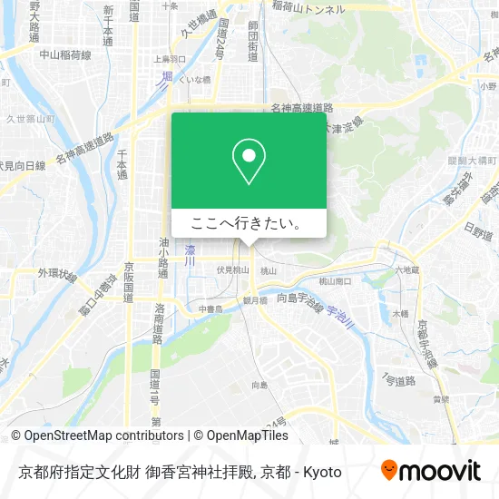 京都府指定文化財 御香宮神社拝殿地図