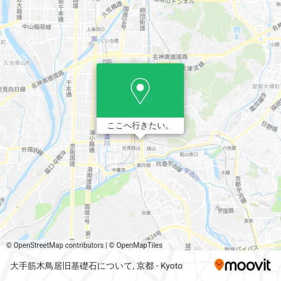 大手筋木鳥居旧基礎石について地図