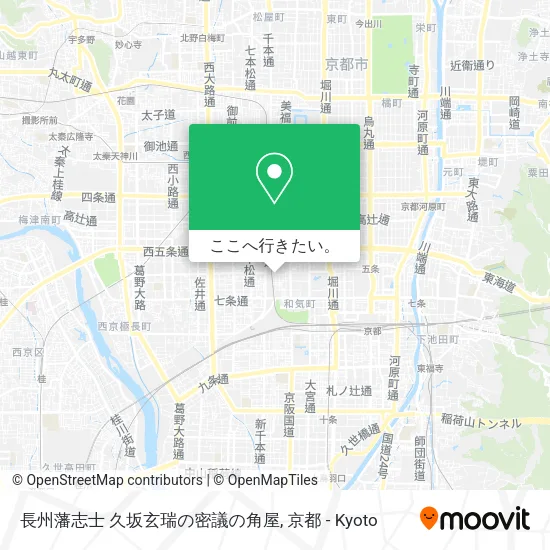 長州藩志士 久坂玄瑞の密議の角屋地図