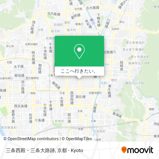 三条西殿・三条大路跡地図