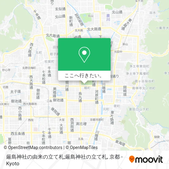 厳島神社の由来の立て札;厳島神社の立て札地図
