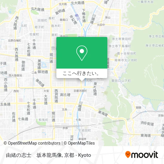 由緒の志士　坂本龍馬像地図