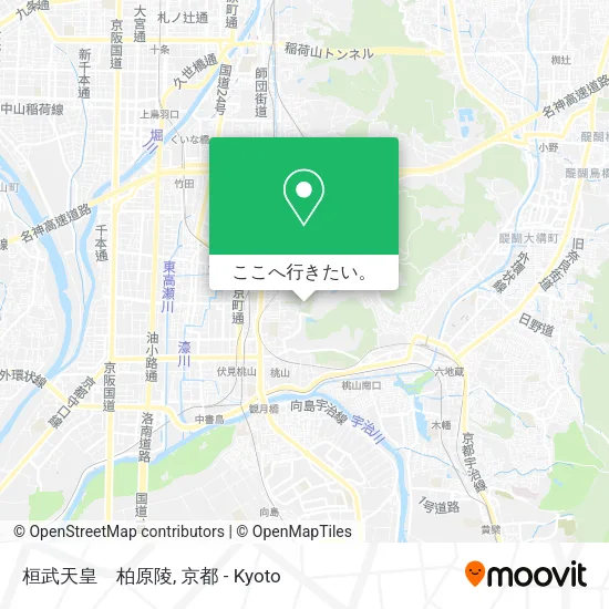 桓武天皇　柏原陵地図