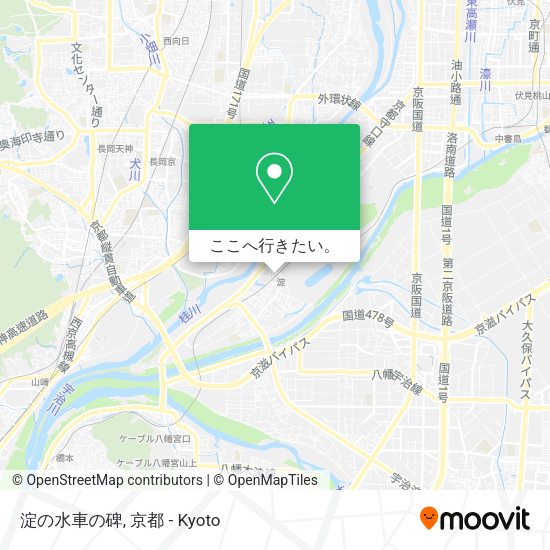 淀の水車の碑地図