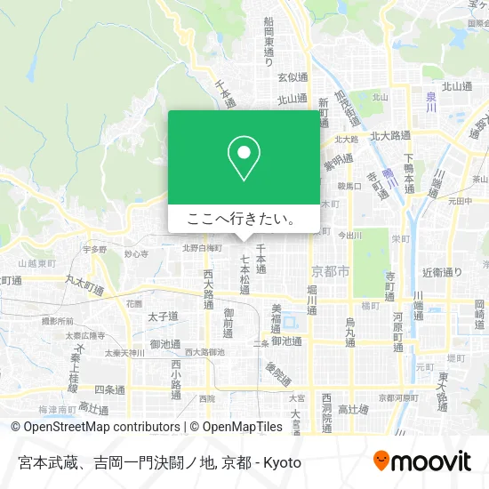 宮本武蔵、吉岡一門決闘ノ地地図