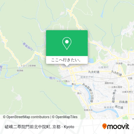 嵯峨二尊院門前北中院町地図