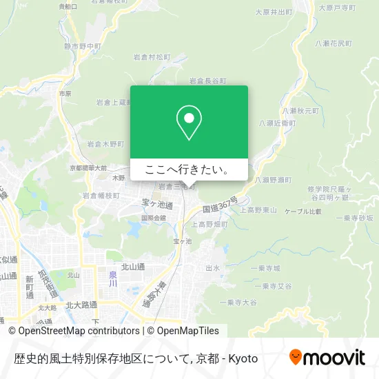 歴史的風土特別保存地区について地図