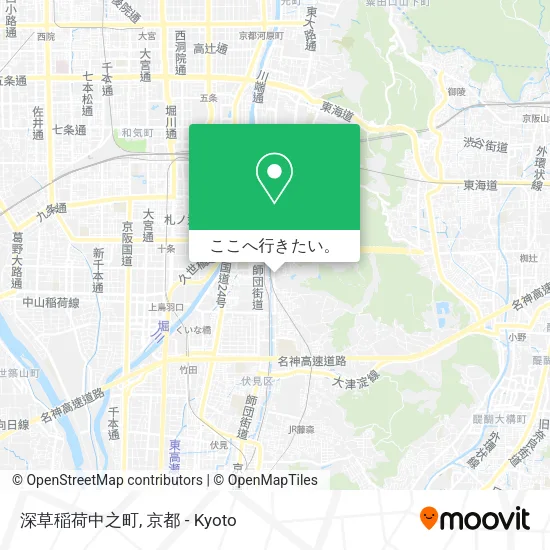 深草稲荷中之町地図