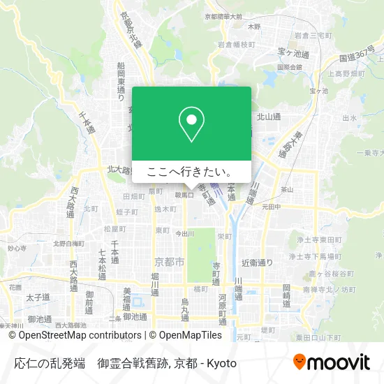 応仁の乱発端　御霊合戦舊跡地図