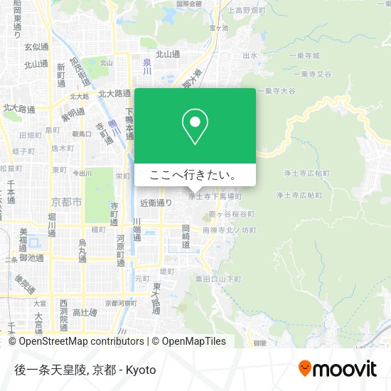 後一条天皇陵地図