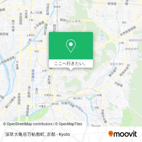 深草大亀谷万帖敷町地図