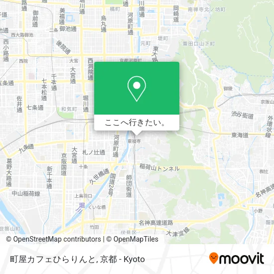 町屋カフェひらりんと地図