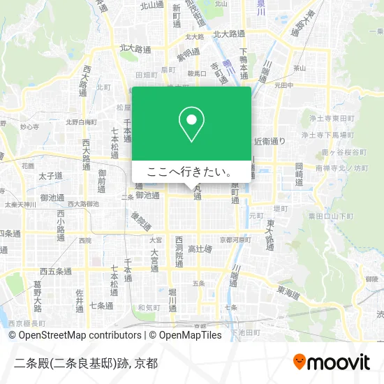 二条殿(二条良基邸)跡地図
