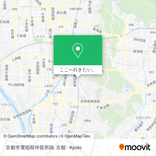 京都市電稲荷停留所跡地図