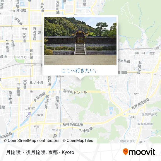 月輪陵・後月輪陵地図