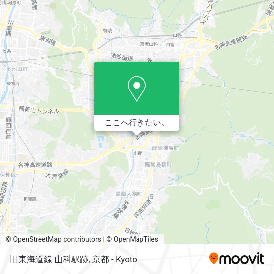 旧東海道線 山科駅跡地図