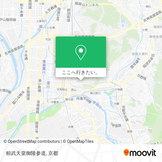 桓武天皇御陵参道地図