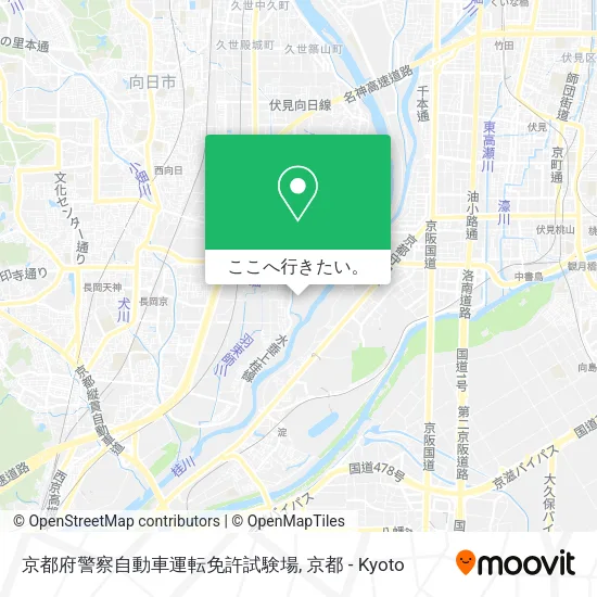 京都府警察自動車運転免許試験場地図