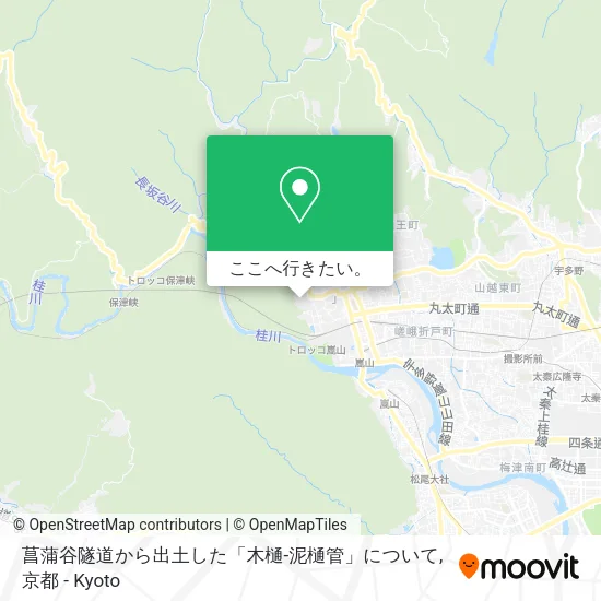 菖蒲谷隧道から出土した「木樋-泥樋管」について地図