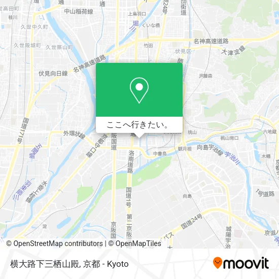 横大路下三栖山殿地図