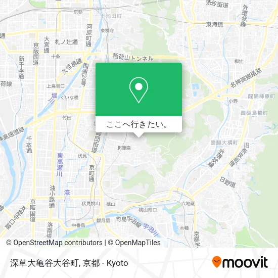 深草大亀谷大谷町地図