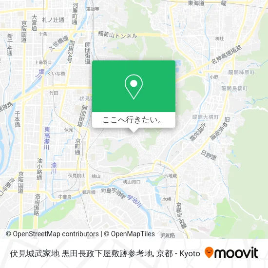 伏見城武家地 黒田長政下屋敷跡参考地地図