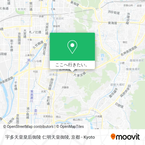 宇多天皇皇后御陵 仁明天皇御陵地図