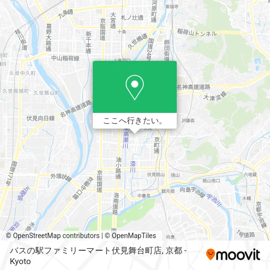 バスの駅ファミリーマート伏見舞台町店地図
