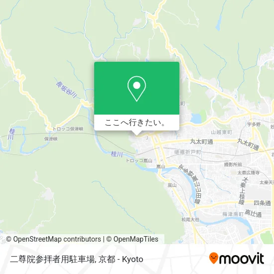 二尊院参拝者用駐車場地図