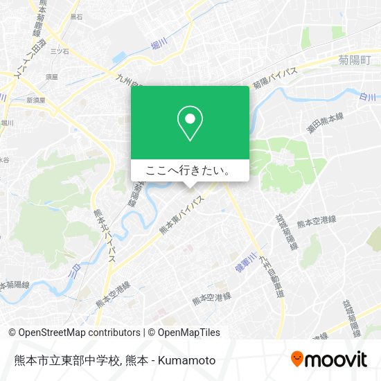 熊本市立東部中学校地図