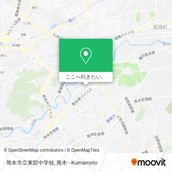 熊本市立東部中学校地図