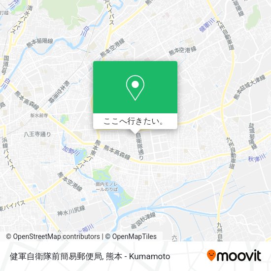 健軍自衛隊前簡易郵便局地図