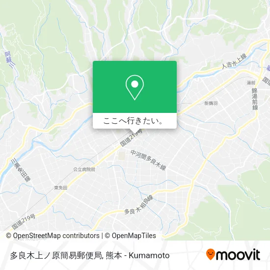 多良木上ノ原簡易郵便局地図