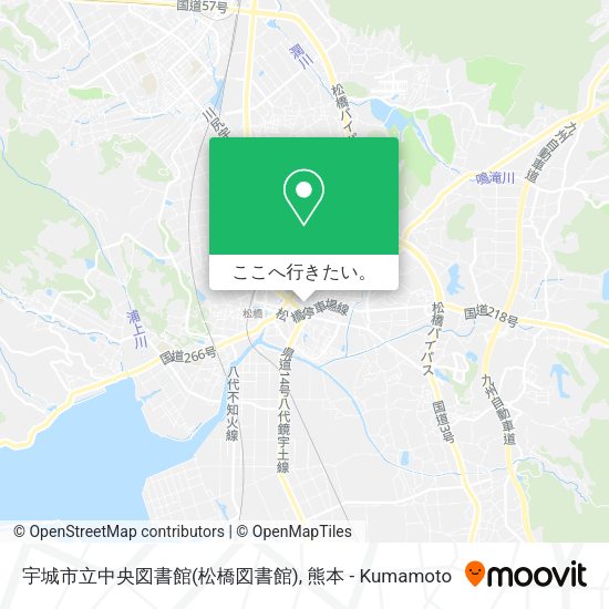 宇城市立中央図書館(松橋図書館)地図