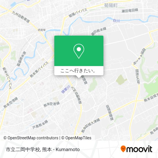 市立二岡中学校地図