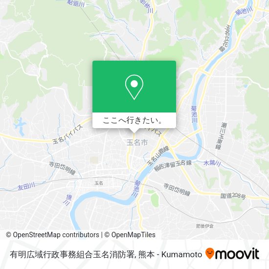 有明広域行政事務組合玉名消防署地図