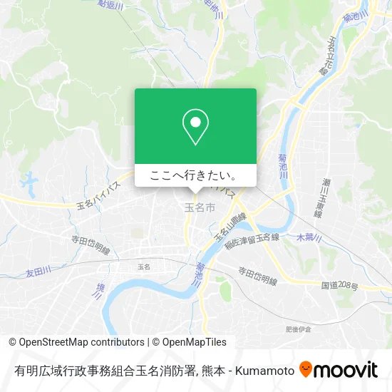 有明広域行政事務組合玉名消防署地図