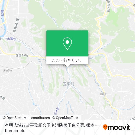 有明広域行政事務組合玉名消防署玉東分署地図